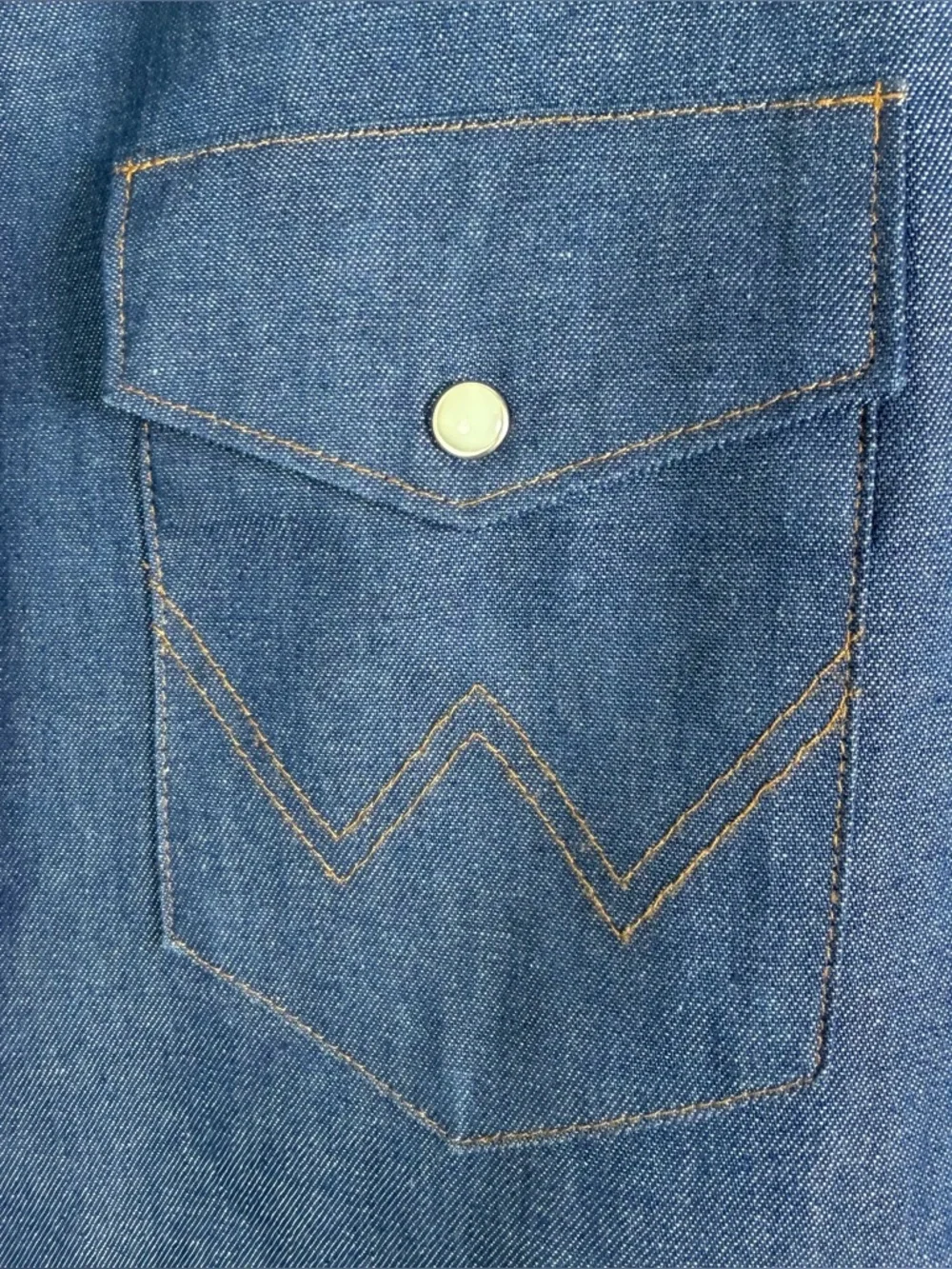 Wrangler Men’s Denim Western Pearl Snap Shirt Cowboy Core Ranchwear Sz XL Tall - Picture 4 of 11